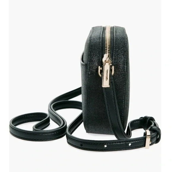 KATE SPADE GLIMMER OVAL CAMERA BAG - BLACK (NEW WITH TAGS) - Picture 4 of 6